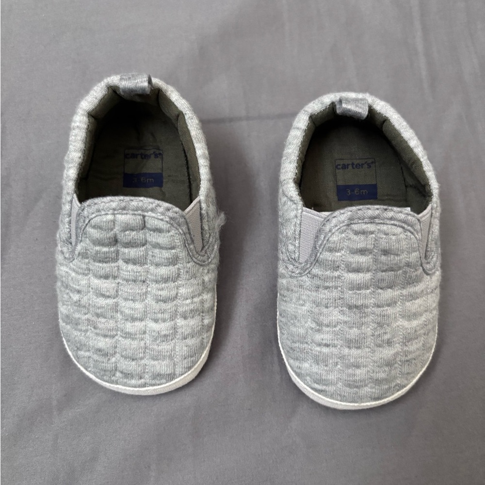 Carter's Light Gray Quilted Slip-On Baby Shoes